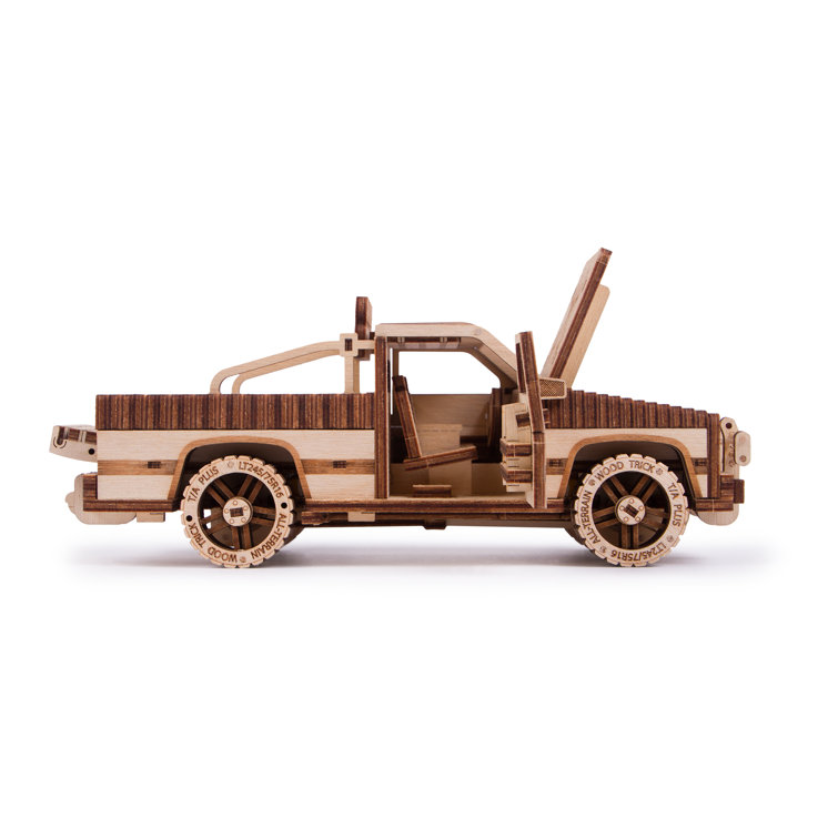 Wood Trick Pick up Truck WT 1500 Wooden 3D Mechanical Model Kit Puzzle